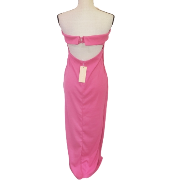 Who I Am Pink Tube Dress with Side Split and Back Cutout, Size 14, NWT - Picture 3 of 16